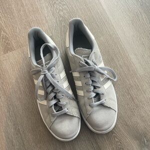Adidas Grey/White Campus Sneakers, Size M8/F9